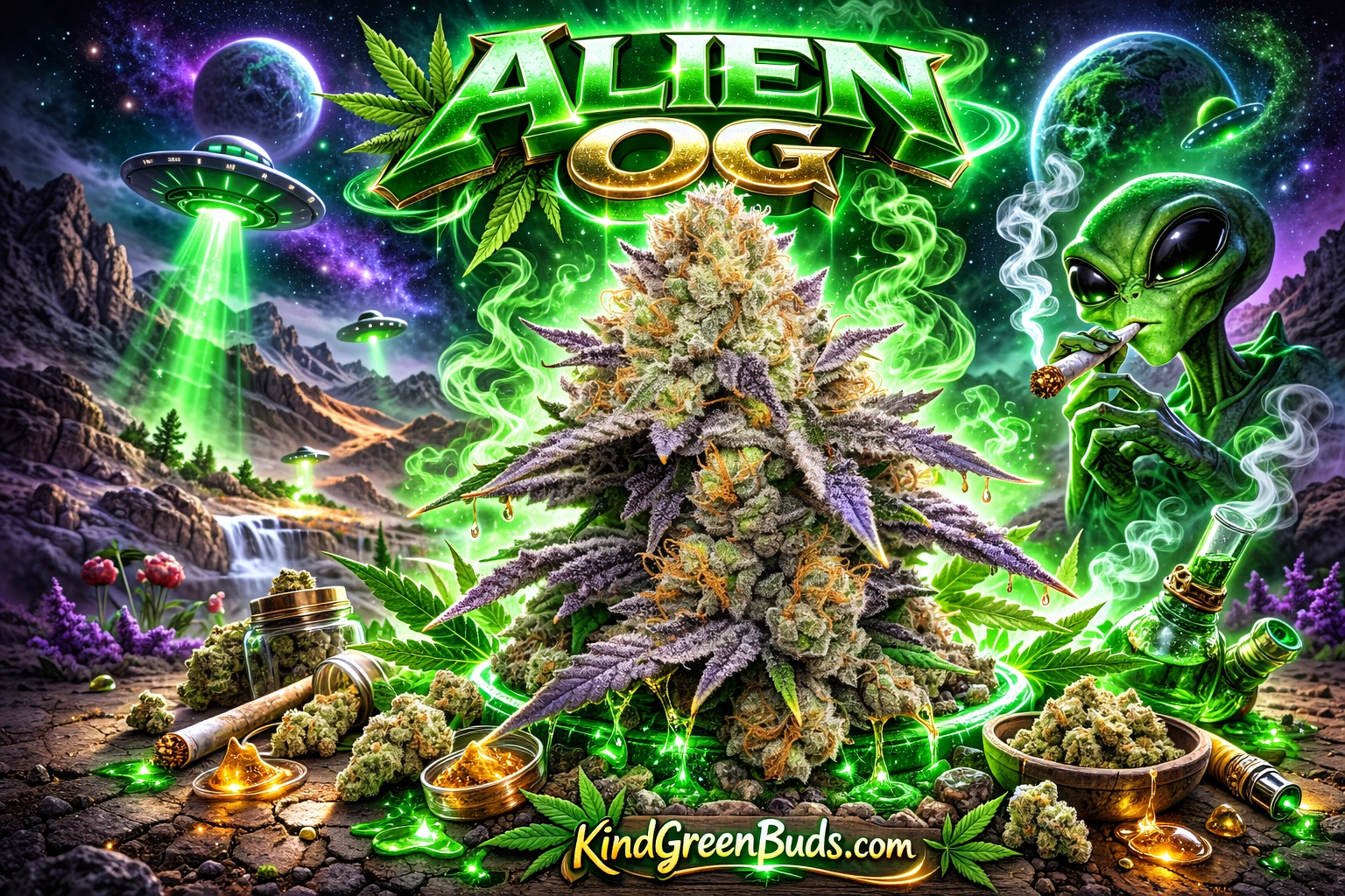 Alien OG Marijuana Strain - Kind Green Buds
