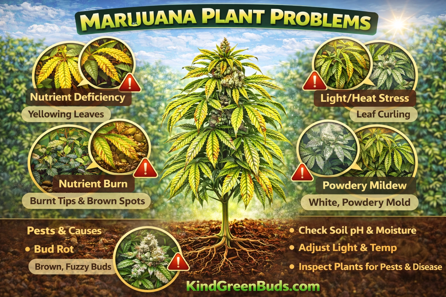 Problem Pot Marijuana Plant Problems & Fixes - Kind Green Buds